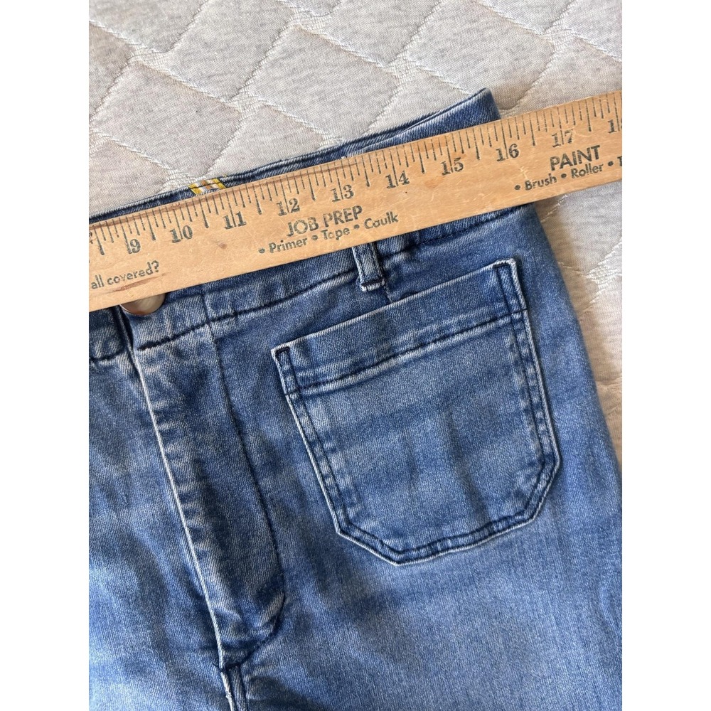 Maeve The Colette Jeans Womens 31P Blue High Rise Wide Leg Crop Stretch Denim - Picture 6 of 8